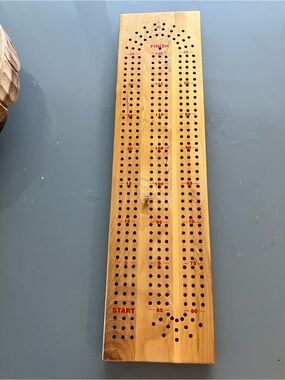 Handcrafted Supersize Wooden Cribbage Board with Red Numbering